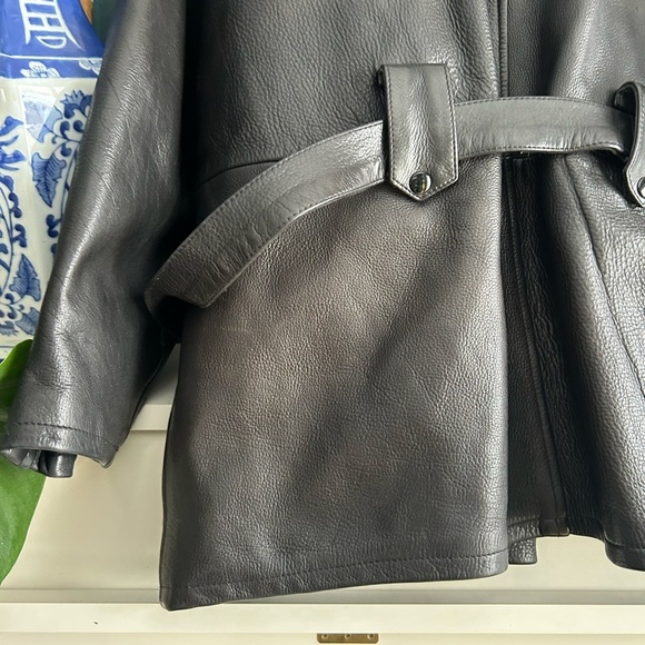 EUC Vintage Black Leather Motorcycle Jacket - Picture 11 of 12